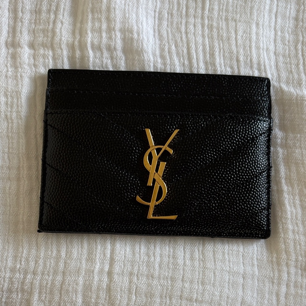Yves Saint Laurent Black and Gold Card Holder